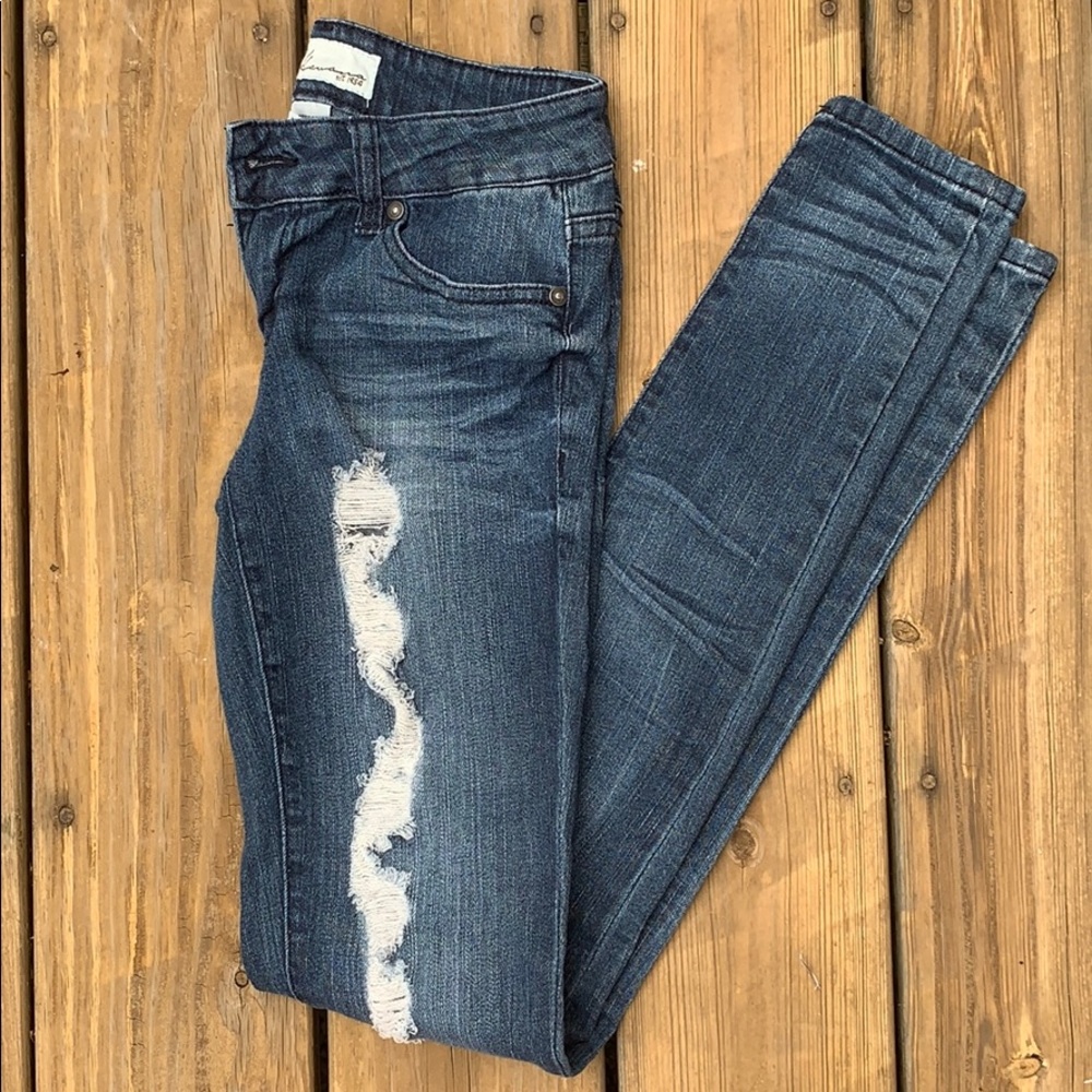Vintage Havana Blue Denim Ripped Jeans